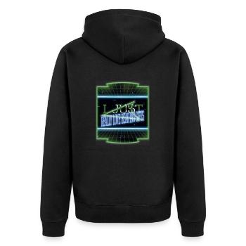 christmas present gift idea panda bear brown bear - Unisex Premium Bio Zip Hoodie - Schwarz - Hinten - Nico (187cm)