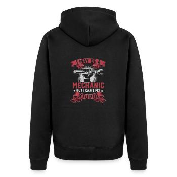 Mechanic - Unisex Premium Organic Zip Hoodie - black - Back - Nico (187cm)