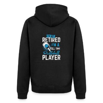 Pickleball Lover Funny Full Time Pickleball Player - Unisex Premium Bio Zip Hoodie - Schwarz - Hinten - Nico (187cm)