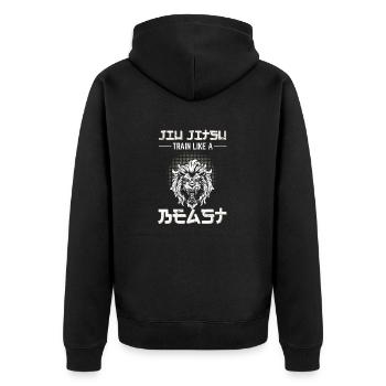 Train like a Beast Jiu Jitsu BJJ Grappling MMA Tra - Unisex Premium Organic Zip Hoodie - black - Back - Nico (187cm)