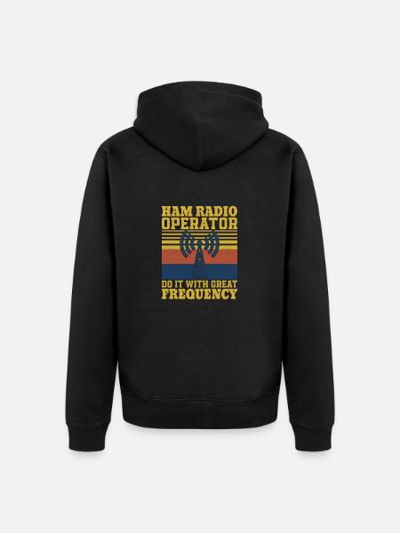 Ham Radio Operator Amateur - Unisex Premium Organic Zip Hoodie - black