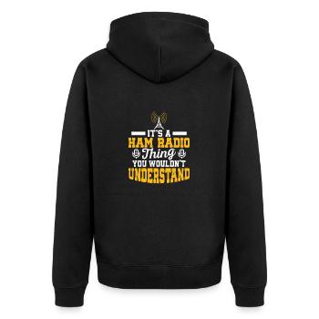 It's A Ham Radio Thing You Wouldn't Understand Ama - Unisex Premium Bio Zip Hoodie - Schwarz - Hinten - Nico (187cm)
