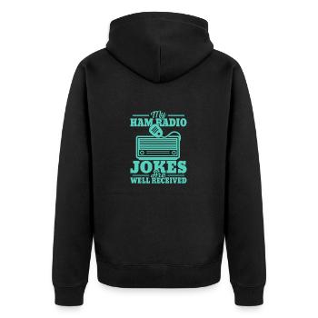 Mes blagues de radio amateur sont bien accueillies opérateur ama - Veste à capuche bio Premium Unisexe - noir - Dos - Nico (187cm)