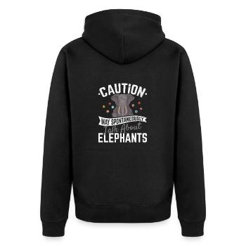 Drôle d’amoureux des éléphants Parlez des éléphants les enfants vous - Veste à capuche bio Premium Unisexe - noir - Dos - Nico (187cm)