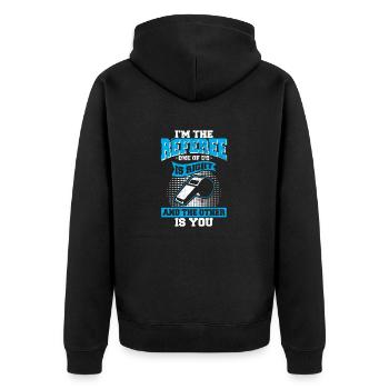 I'm The Referee One Of Us Is Right Funny Soccer Re - Unisex Premium Organic Zip Hoodie - black - Back - Nico (187cm)