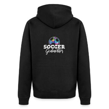 Soccer Marraine Fan de football Football Marraine Soccer L - Veste à capuche bio Premium Unisexe - noir - Dos - Nico (187cm)
