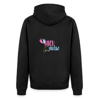 NICU Nurse Gift for Women - Unisex Premium Organic Zip Hoodie - black - Back - Nico (187cm)