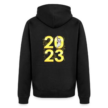 New Year 2023 Party - Countdown for 2023 - Unisex Premium Organic Zip Hoodie - black - Back - Nico (187cm)