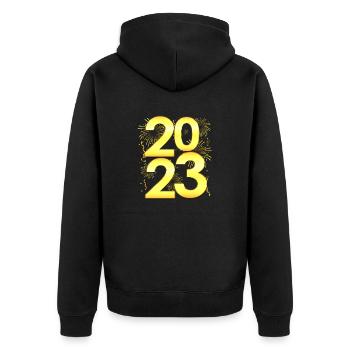 Compte à rebours du Nouvel An 2023 - Bonne année - Veste à capuche bio Premium Unisexe - noir - Dos - Nico (187cm)