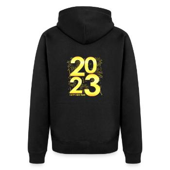 Feux d’artifice Célébration du Nouvel An - Nouvel An 2023 - Veste à capuche bio Premium Unisexe - noir - Dos - Nico (187cm)