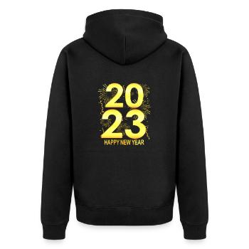 Fête pour le Nouvel An 2023 - Bonne année - Veste à capuche bio Premium Unisexe - noir - Dos - Nico (187cm)