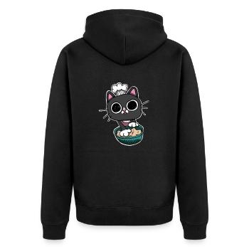 Kitty making Biscuits Cat Black - Unisex Premium Organic Zip Hoodie - black - Back - Nico (187cm)