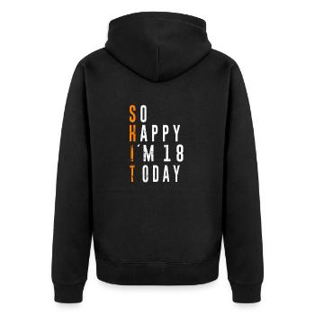 Cadeau du 18e anniversaire Cool Dicton - Veste à capuche bio Premium Unisexe - noir - Dos - Nico (187cm)