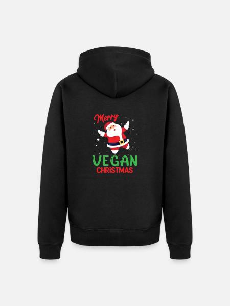 Merry Vegan Christmas - Unisex Premium Organic Zip Hoodie - black