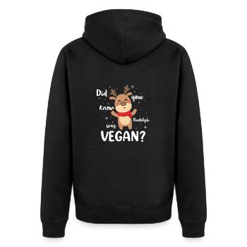Saviez-vous que Rudolph était végétalien ? - Veste à capuche bio Premium Unisexe - noir - Dos - Nico (187cm)