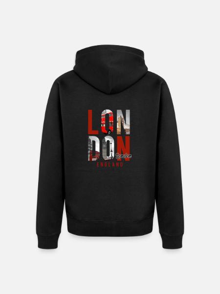 London Town - Unisex Premium Organic Zip Hoodie - black