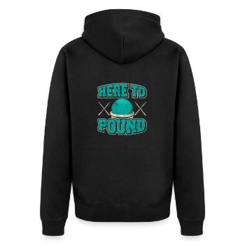 Cardio Drumming Pound Drum Sticks Fitness Class Gy - Unisex Premium Bio Zip Hoodie - Schwarz - Hinten - Nico (187cm)