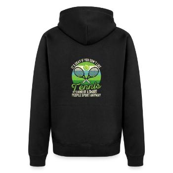 Funny Player-Coach-Fan Joke It's okay - Unisex Premium Organic Zip Hoodie - black - Back - Nico (187cm)