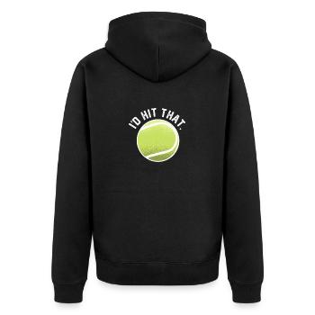 Ich würde den Tennisball treffen Sportspieler - Unisex Premium Bio Zip Hoodie - Schwarz - Hinten - Nico (187cm)