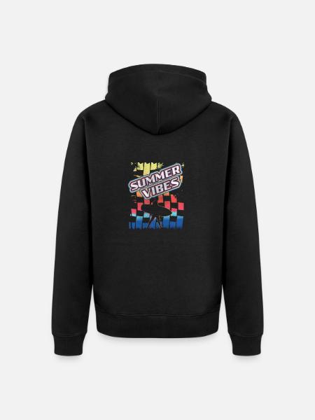 summer vibes Summer Sun Beach - Unisex Premium Organic Zip Hoodie - black