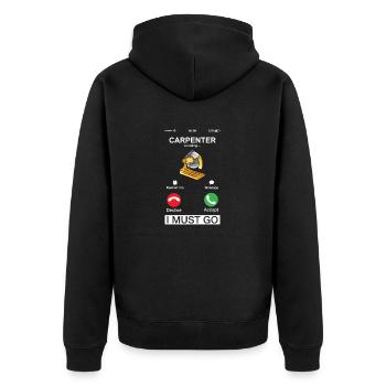 Un charpentier qualifie le menuisier de menuisier drôle - Veste à capuche bio Premium Unisexe - noir - Dos - Nico (187cm)