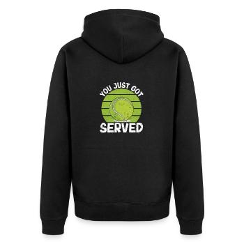 Funny Tennis Player Coach Racket Ball You - Unisex Premium Organic Zip Hoodie - black - Back - Nico (187cm)
