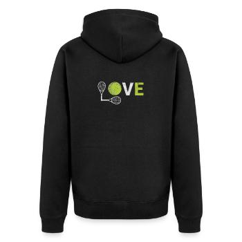 Liebe Tennisfans Spieler Trainer Sport Schläger - Unisex Premium Bio Zip Hoodie - Schwarz - Hinten - Nico (187cm)