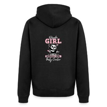 Cute Panda Bear Never Gives Up Your Dreams Keep Sl - Unisex Premium Bio Zip Hoodie - Schwarz - Hinten - Nico (187cm)