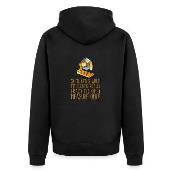 Le menuisier bricoleur cool mesure parfois l’humour - Veste à capuche bio Premium Unisexe - noir - Dos - Nico (187cm)