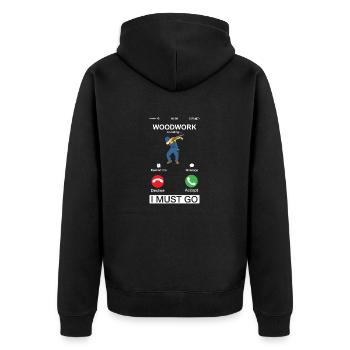 Holzarbeiten nennen lustigen Tupfer Zimmermann Humor - Unisex Premium Bio Zip Hoodie - Schwarz - Hinten - Nico (187cm)