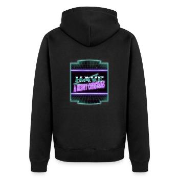 bodybuilder awesome dinosaur tshirt dino bike moon - Unisex Premium Bio Zip Hoodie - Schwarz - Hinten - Nico (187cm)
