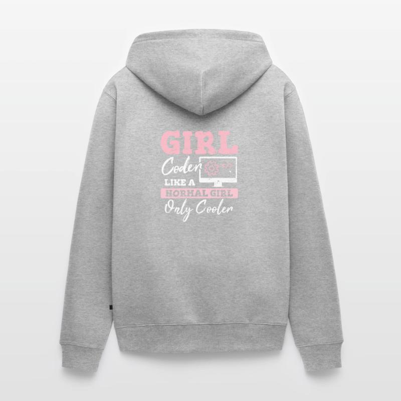 Funny Girl Coder Computer Programming Code Web Dev Unisex Premium Organic Zip Hoodie