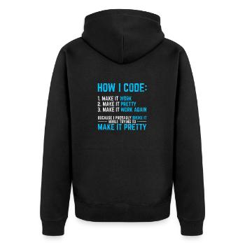 Programmer Coder Software Developer Programming Co - Unisex Premium Organic Zip Hoodie - black - Back - Nico (187cm)