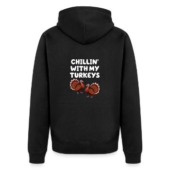 Chillin avec mes dindes - Veste à capuche bio Premium Unisexe - noir - Dos - Nico (187cm)