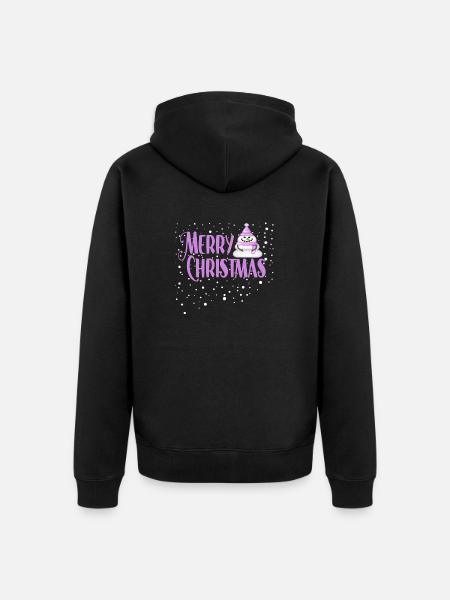 Merry Cristmas Rosaner Schneeman - Unisex Premium Organic Zip Hoodie - black