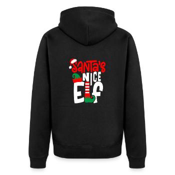 Lutin de Nice du Père Noël - Veste à capuche bio Premium Unisexe - noir - Dos - Nico (187cm)