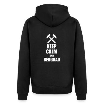 Erzgebirge Bergbau - Unisex Premium Bio Zip Hoodie - Schwarz - Hinten - Nico (187cm)