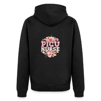 Groovy PICU Nurse Pediatric Intensive Care Unit Pe - Unisex Premium Organic Zip Hoodie - black - Back - Nico (187cm)