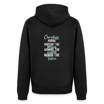 Oncology Nurse Oncology Nursing Student Oncologist - Unisex Premium Organic Zip Hoodie - black - Back - Nico (187cm)