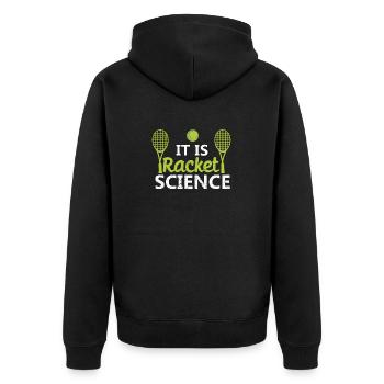 Funny Tennis Players Coach Fan Scientist - Unisex Premium Organic Zip Hoodie - black - Back - Nico (187cm)