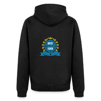 Best Teachers Ever T-Shirt - Unisex Premium Organic Zip Hoodie - black - Back - Nico (187cm)