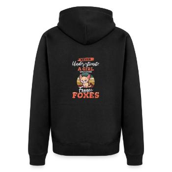 Girl Who Loves Fennec Foxes Kawaii Cute Fennec Fox - Unisex Premium Organic Zip Hoodie - black - Back - Nico (187cm)
