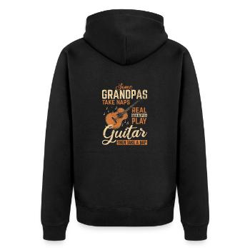 Mens Real Grandpas Jouer Guitariste Guitariste Gu - Veste à capuche bio Premium Unisexe - noir - Dos - Nico (187cm)