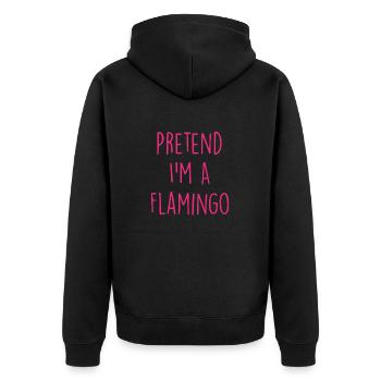 Pretend I'm A Flamingo - Unisex Premium Organic Zip Hoodie - black - Back - Nico (187cm)