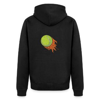 Balle de tennis Cool Drôle de joueur de sport Entraîneur Fan - Veste à capuche bio Premium Unisexe - noir - Dos - Nico (187cm)