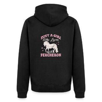 Percheron Horse Girl Loves Her Percheron Draft Hor - Veste à capuche bio Premium Unisexe - noir - Dos - Nico (187cm)