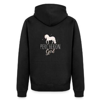 Percheron Horse Girl Horses Lover Horse Riding Hor - Unisex Premium Bio Zip Hoodie - Schwarz - Hinten - Nico (187cm)
