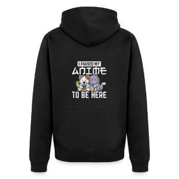 Cats Boba Tea Kawaii Cat Lover Bubble Milk Tea Dri - Unisex Premium Organic Zip Hoodie - black - Back - Nico (187cm)