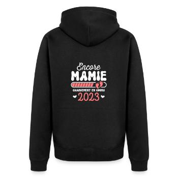 Encore Mamie chargement en cours 2023 - Veste à capuche bio Premium Unisexe - noir - Dos - Nico (187cm)