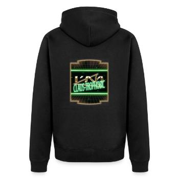 present bodybuilder birthday beard dino couples - Unisex Premium Bio Zip Hoodie - Schwarz - Hinten - Nico (187cm)